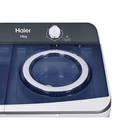 غسالة هاير حوضين 15 كيلو كفاءة عالية – أبيض موديل HTW150-S186