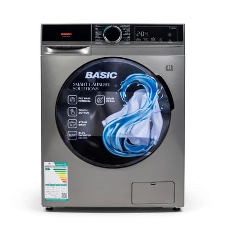 غسالة ونشافة بيسك فتحة أمامية 10 كيلو غسيل / 6 كيلو تجفيف – موديل BAWMDF-MB10S