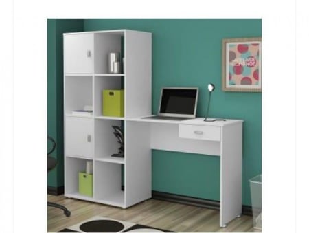 طاولة كمبيوتر ورفوف مكتبه