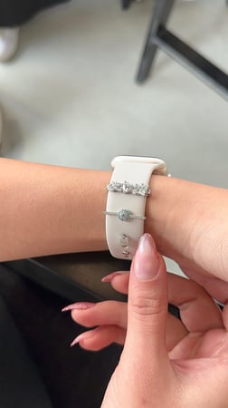 اكسسوار ساعة - زيركون قلب فضي