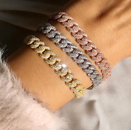 اسوارة جنزير زيركون - ذهبي