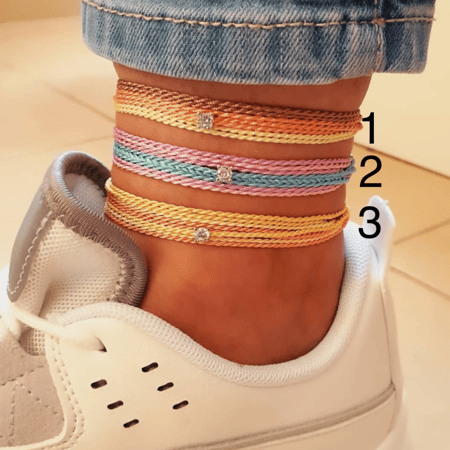 خلخال الحبال الملونه