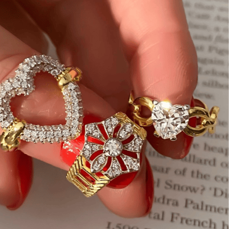 خاتم قلب زيركون