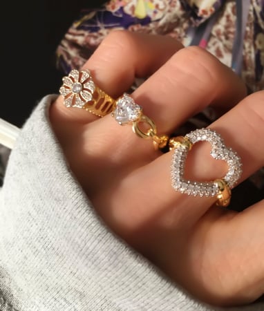 خاتم قلب زيركون