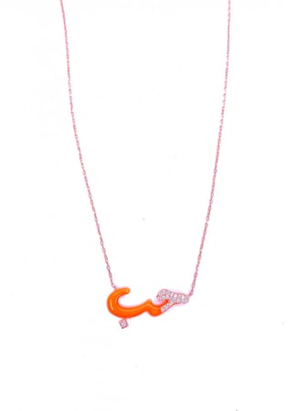 سلسال حب بزيركون - برتقالي