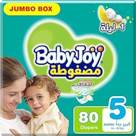 حفاضات اطفال بيبي جوي العبوة الضخمة كرتون  رقم  5 - 80 حفاضة