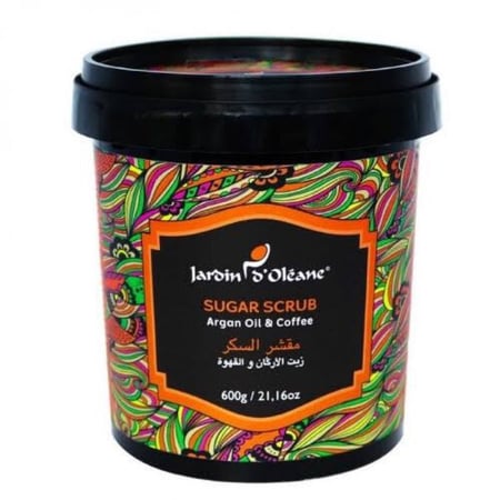 مقشر السكر بزيت الأركان والقهوة من جاردن اوليان - 600 جرام