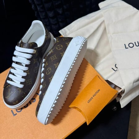 LOUIS VUITTON Time Out Sneakers Brown Monogram