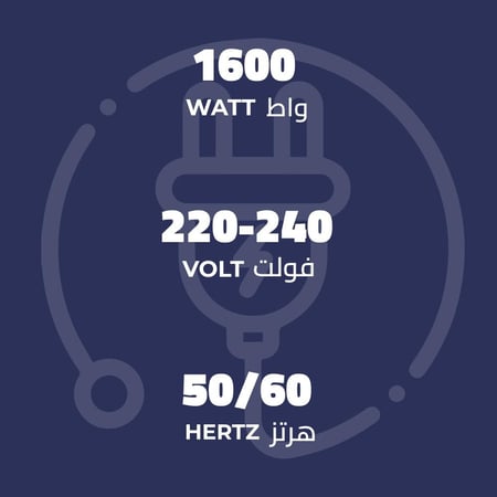 دفاية منزل كهربائية كيون - 1600 واط - رمادي