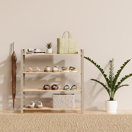 رف أحذية فيكس وود- 4 طبقات - خشبي