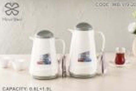 ميستر براند طقم ترامس نوفا شاي وقهوة مقاس 0.6 + 1.0لتر اللون بيج غطى وقاعدة اخضر