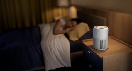 فيليبس منقي هواء بيور بروتكت ميني 65 م²، نمط هيبا ووضع النوم وقفل للأطفال مدمج، أبيض