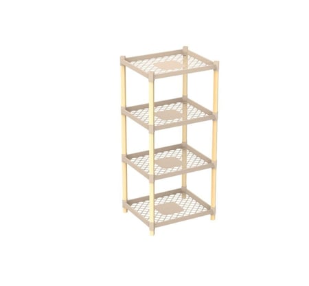 رفوف مربعة فيكس وود - خشب وبلاستيك - أربع أرفف للتنظيم