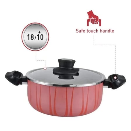 قدر ستيل مع غطاء مستر كوك - 30 سم