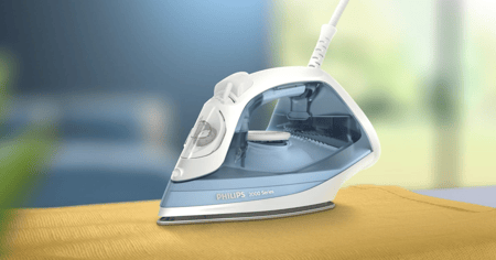 مكواة بخار سلسلة 2000 من فيليبس - بقدرة 2000 واط، بخار مستمر 25 جم/دقيقة، معزز بخار 100 جم، قاعدة غير لاصقة، إيقاف التنقيط، 4 اعدادات للبخار، خفيفة الوزن، أزرق