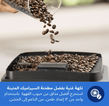 ماكينة تحضير الاسبريسو الاوتوماتيك بالكامل من سلسلة 4400، لإعداد 12 مشروبًا ساخنًا ومثلجًا حتى 5000 كوب من فيليبس