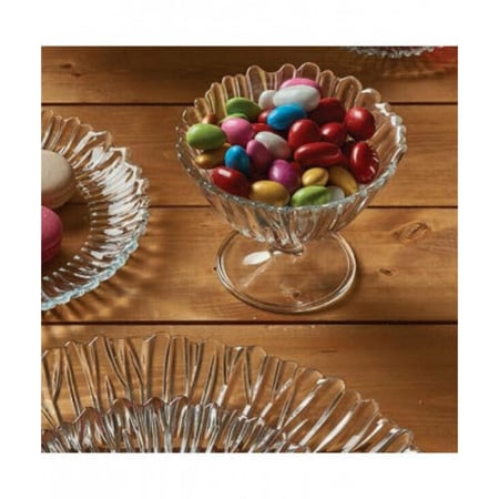 حامل حلويات زجاج بقاعدة باشاباشي أورورا - 14 سم