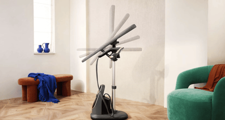 فيليبس كاوية الملابس المتكامل سلسلة 8500، 2200 واط، بخار مستمر 90 جم/دقيقة، خزان مياه قابل للفك 1.2 ل، 3 إعدادات بخار صديقة للبيئة، لوح كي مائل بعجلات مدمجة، رمادي