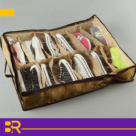 منظم أحذية تحت السرير 12 خانة – حقيبة تخزين الأحذية القماشية