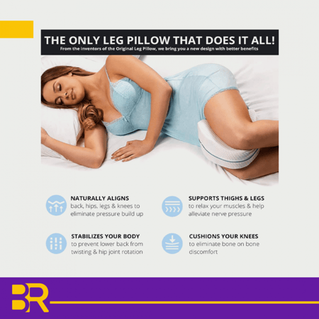 مخدة بين الركب ميموري فوم لدعم العمود الفقري وتحسين النوم الجانبي