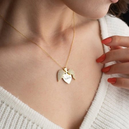 سلسال قلب الذكرى بالاسم هدية راقية مطلية بالذهب من متجر تذكار