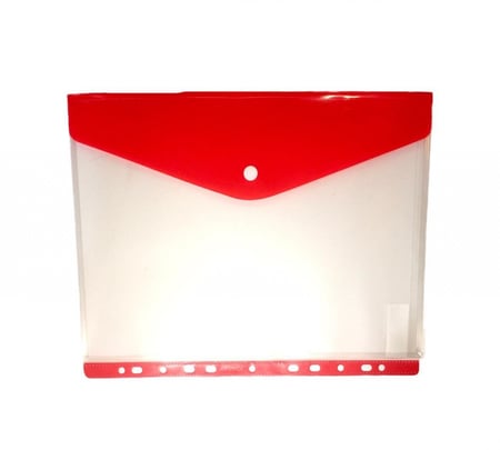 ملف مخرم عرضي A4 لون احمر