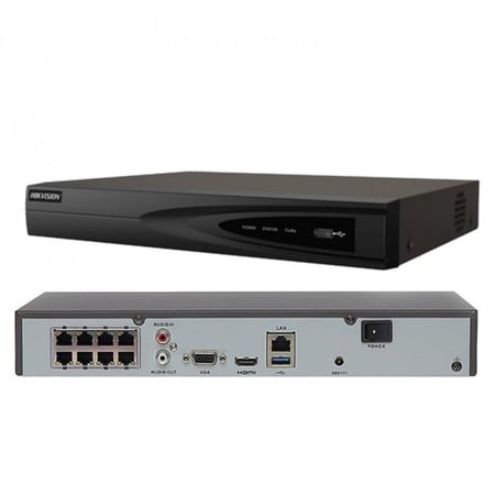 جهاز تسجيل شبكي 4 قنوات POE يدعم الى دقة 8 ميجا - Hikvision