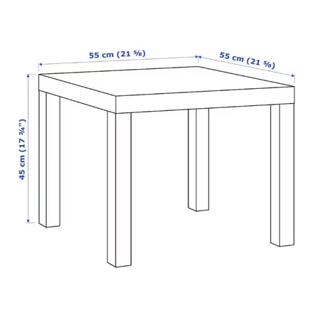 طاوله جانبيه ابيض شديد اللمعان 55×55