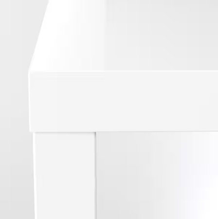 طاوله جانبيه ابيض شديد اللمعان 55×55