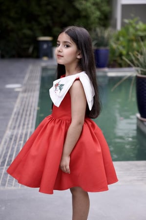 فستان بفيونكه تطريز