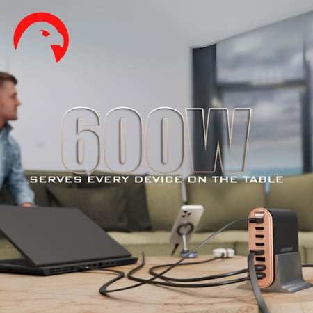 محطة شحن فائقة JEEBEL VoltOn GaN 600W - منصه قوة، سرعة، وأمان