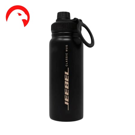 مطارة مع مسكة ماج سيف سعة 600ml - CLASSIC MUG - لون اسود