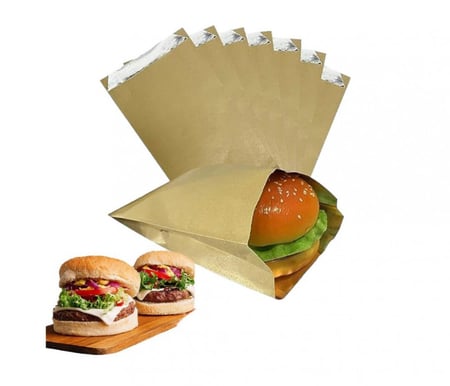 كيس برجر قصدير لون بني