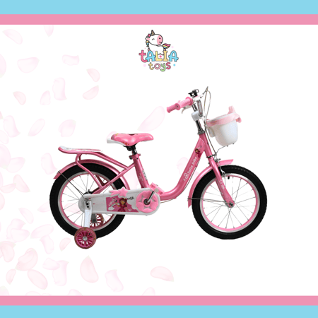 دراجة بناتية بسنادة متينة و سلة امامية لون وردي و بنفسجي و ازرق