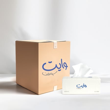 4 شدات مناديل حجم كبير وايت سوفت 500 منديل