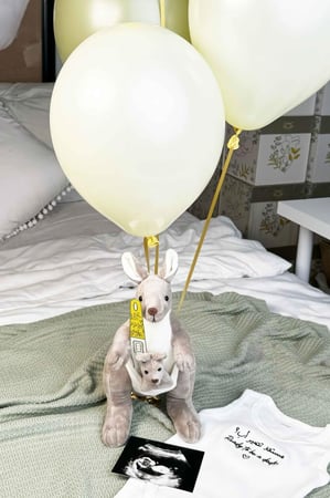 دمية كنغر أم وطفلها مع بربتوز رضع تطريز