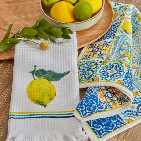 طقم مناشف مطبخ قطنية فاخرة Lemon