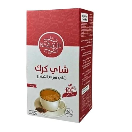 شاي كرك نازلي بالزعفران سريع التحضير 10 اظرف, شاي كرك زعفران من نازلي