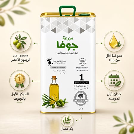 زيت زيتون الجوف 4 لتر و 4 لتر