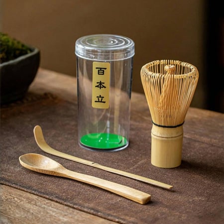 طقم اكسسوارات شاي الماتشا اليدوية