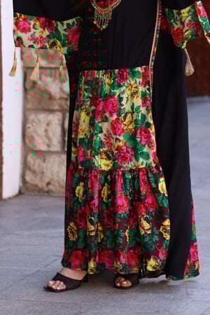 جلابية كريب بحريني وشالكي بحزام داخلي مخفي