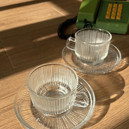 كوب زجاج فنتج ~ صناعة يابانية ماركة SOGA