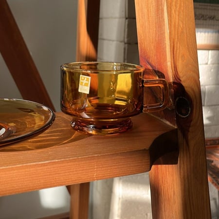 كوب صناعة يابانية فنتج لون الكهرمان من SOGA GLASS