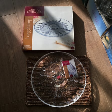 صحن مقسم من الكرستال الفاخر