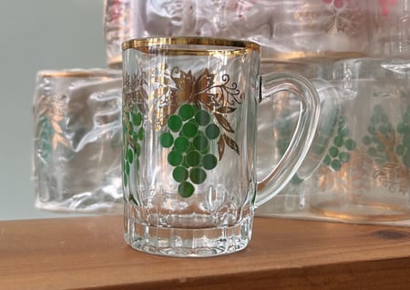 Teacup بيالات شاي فنتج نمط عنقود العنب