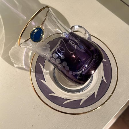 من النوادر طقم كرستال بوهيمي فاخر