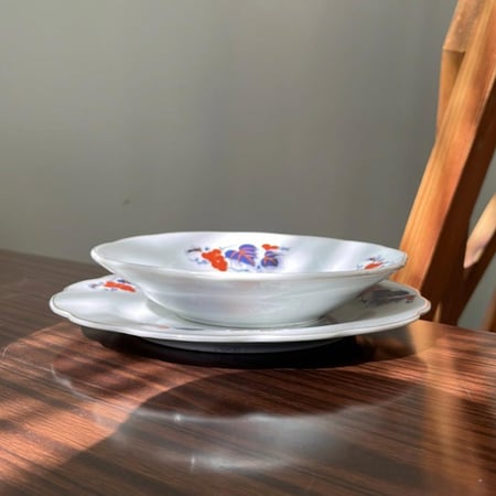 صحن صيني اصدار قديم | نمط حصاد العنب