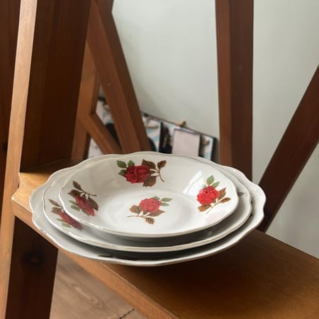 صحون فنتج من "Tokyo" مزين بالورد الأحمر