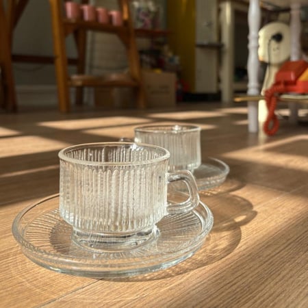 كوب زجاج فنتج ~ صناعة يابانية ماركة SOGA