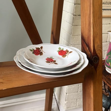 صحون فنتج من "Tokyo" مزين بالورد الأحمر